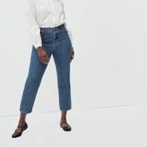 Everlane Curvy 90's Cheeky Straight Leg Ankle Length Button Fly Jeans Size 28